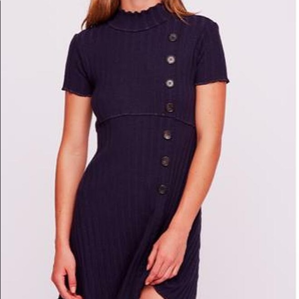 Free People Lottie Sweater Dress Navy Blue Size Medium